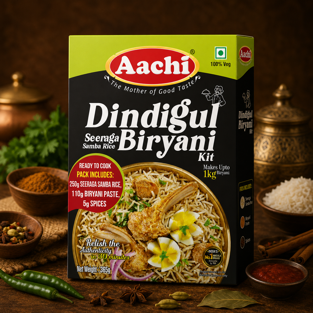 Aachi Dindigul Seeraga Samba Rice Biryani Kit